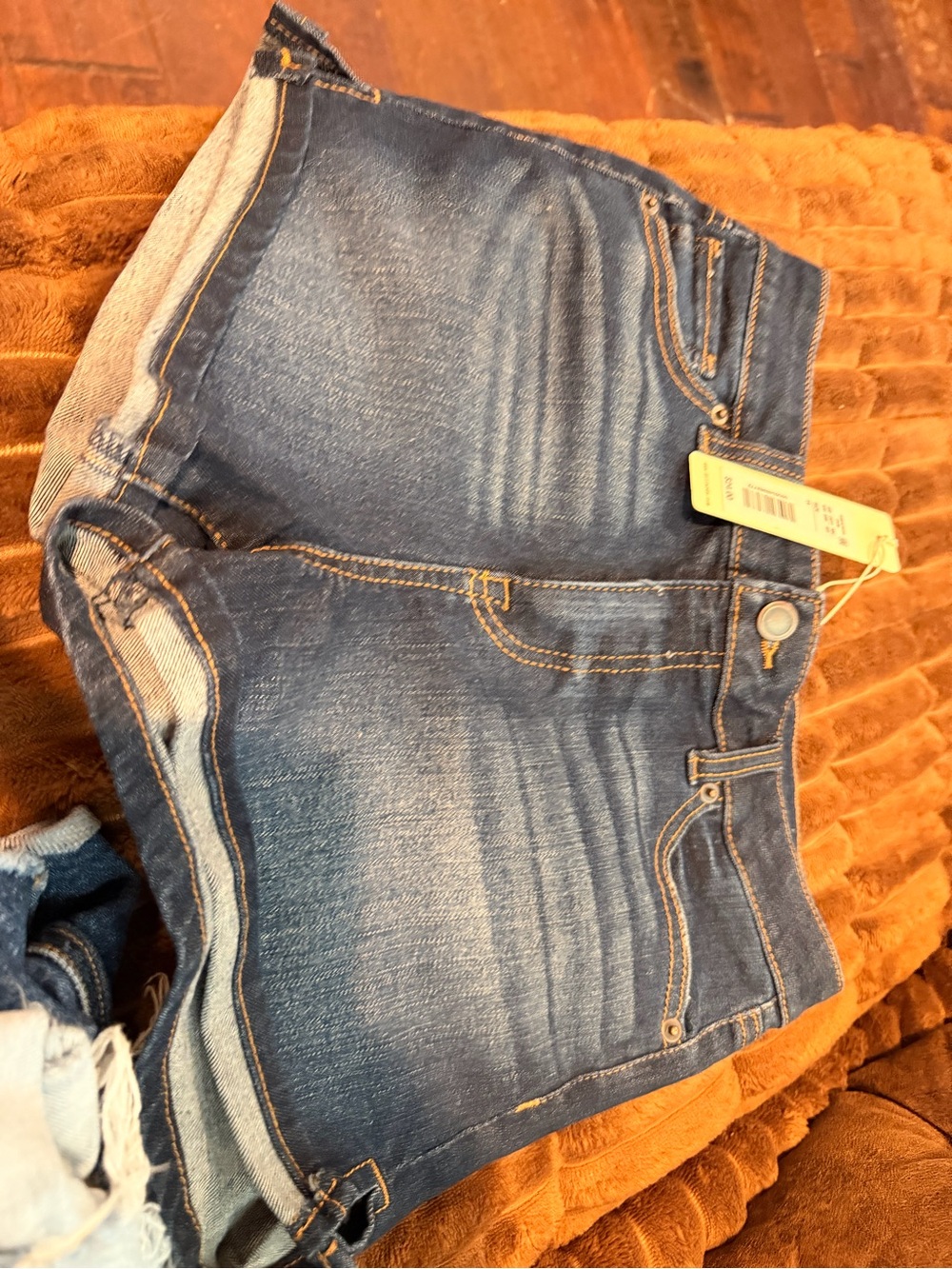 Copper Key Dark Blue Denim Shorts with Contrast Stitching